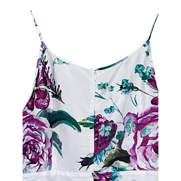 Eshakti Satin Floral Spaghetti Strap Lined Dress Size XL Party Wedding Cottage - Picture 8 of 9